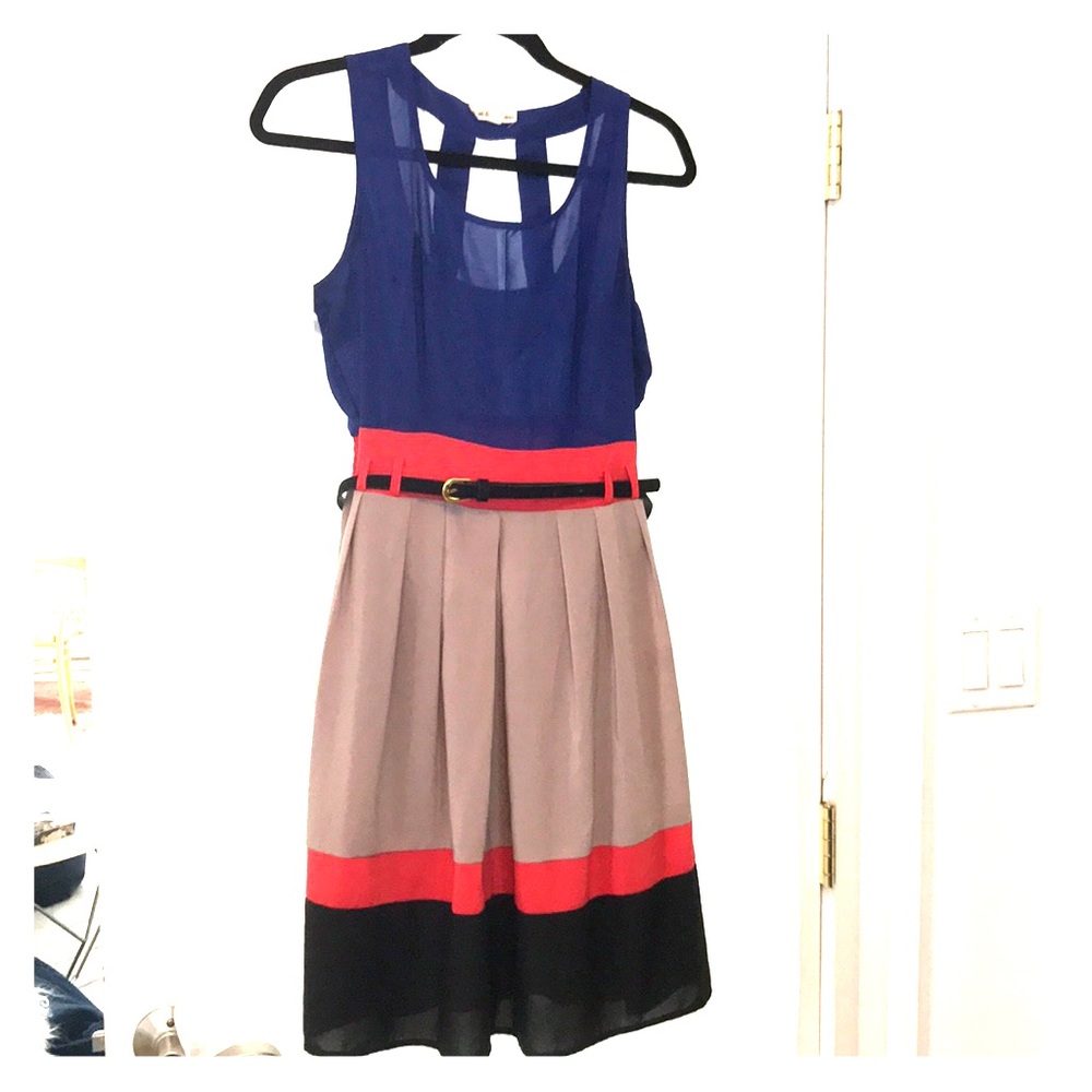 Belted A line dress